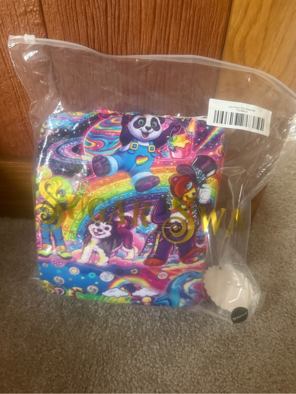 Sugar Swan Lisa Frank Bamboo Twin Sheet